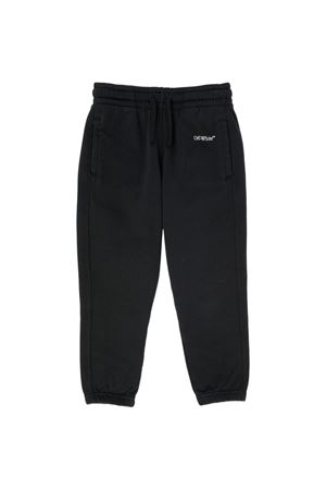 pantaloni in cotone nero OFF WHITE KIDS | OBCH001S26FLE001001